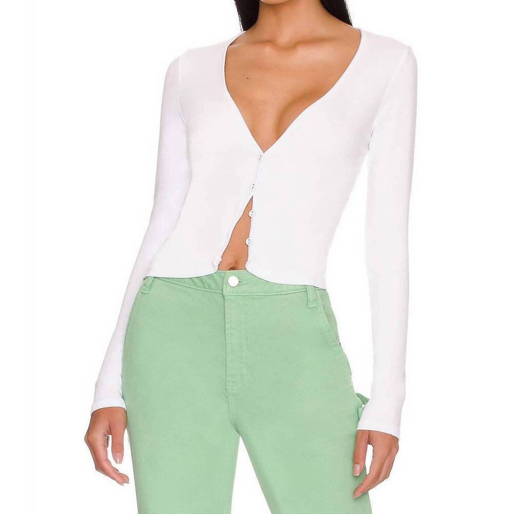 NEW LAMADE sweet v cardigan in white